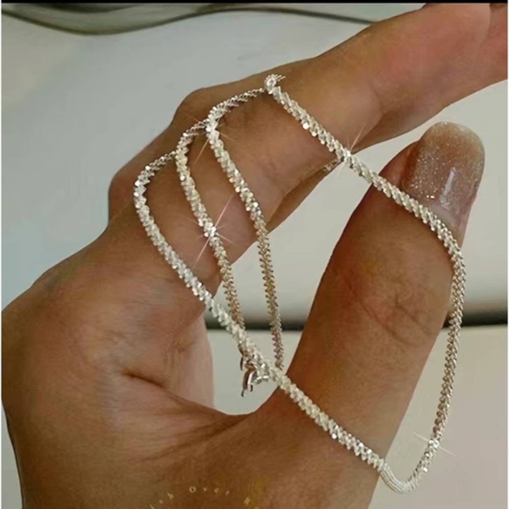 NEW - Casual Trendy Sparkling Aluminum & Stainless Steel Alloy Chain Necklace